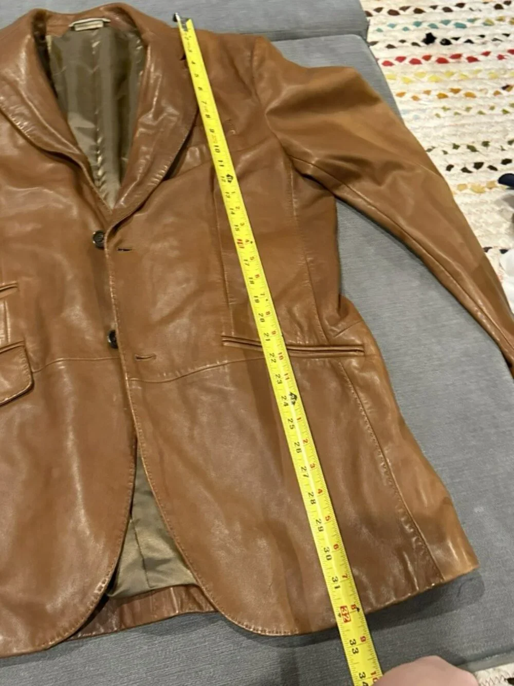 Banana Republic Men's Brown 100% Leather 2 Button Sport Coat Jacket SZ 42 Large
